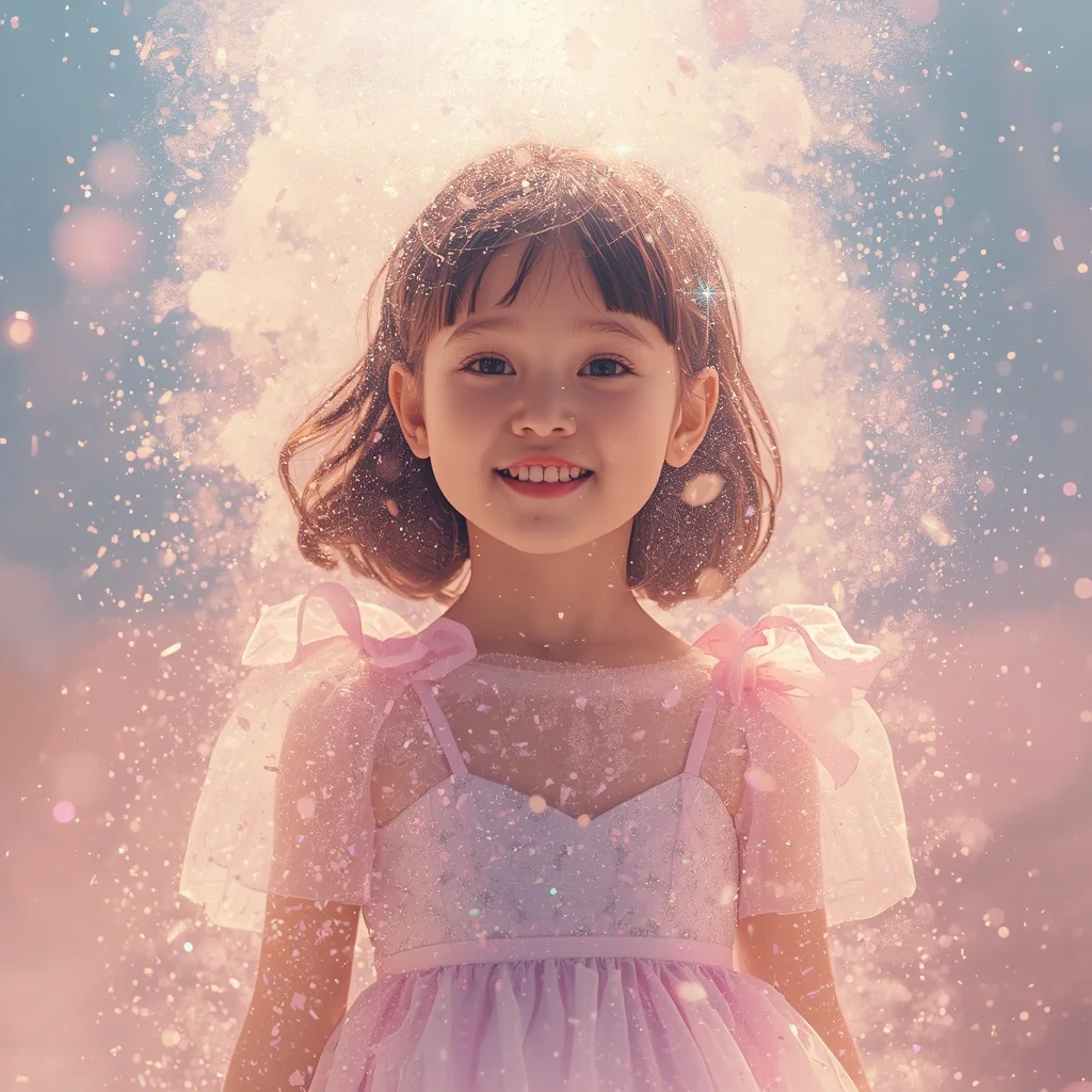 Cute Girl Glimmering Fairy Dust Swirl Magical Enchanted Realm | ChatGPT prompt Instagram