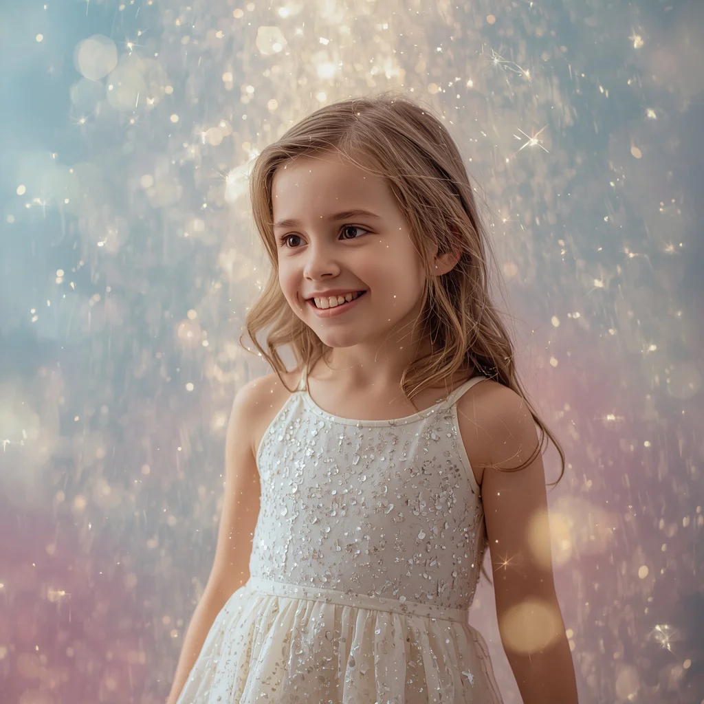 Cute Girl Glimmering Star Dust Shower Enchanted Magic | stylish girl prompt generator