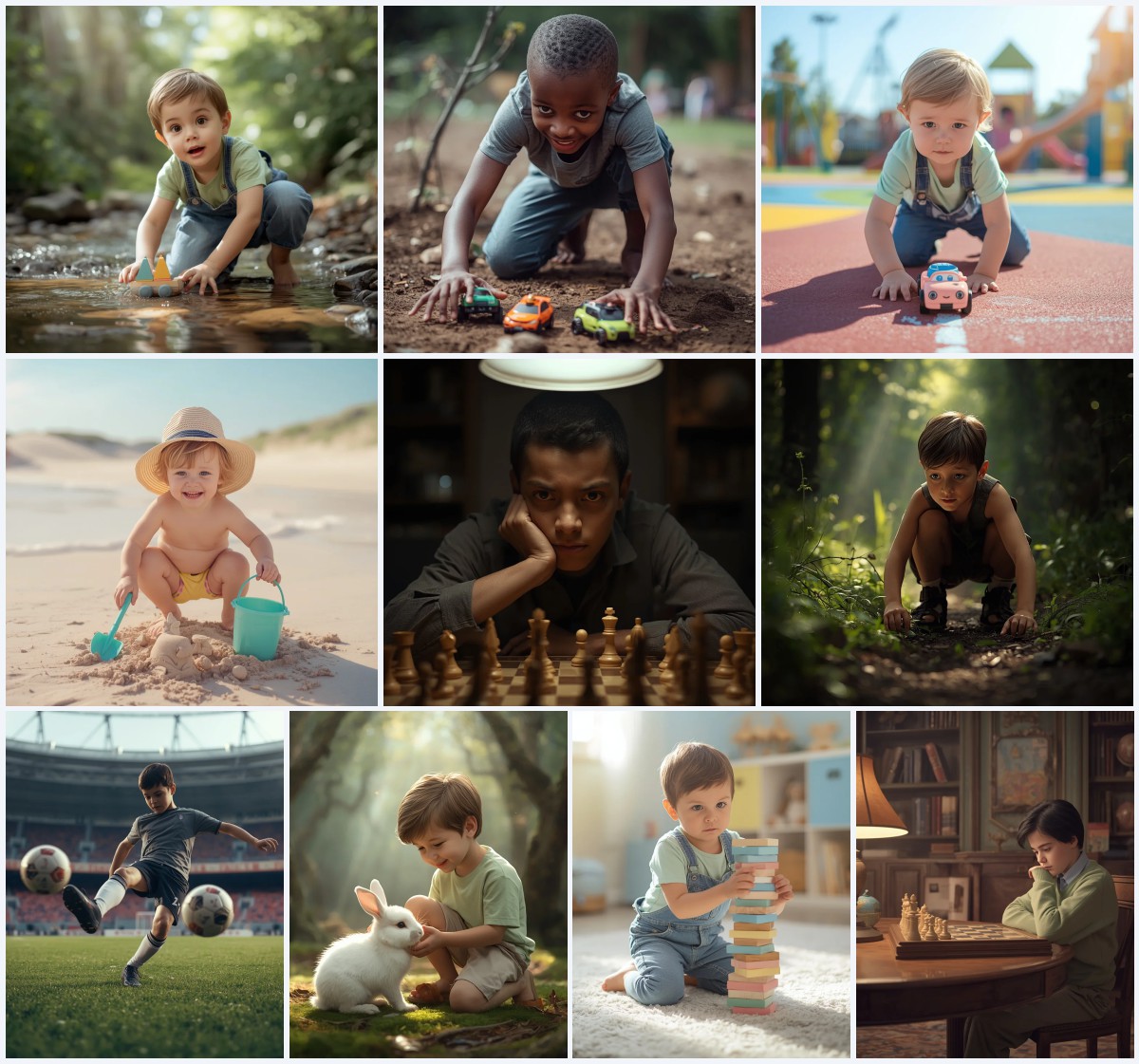 New 10 AI Prompts for Cute Boy’s Innocent Beach Seashell Collection | AI photo editing prompt new trend