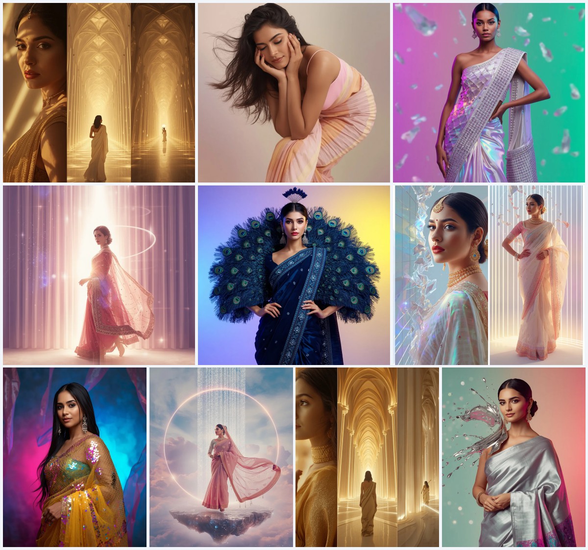 New 10 Traditional Prompt For Gemini AI Girl Instagram for Cultural Posts | Traditional saree prompt in english for girl