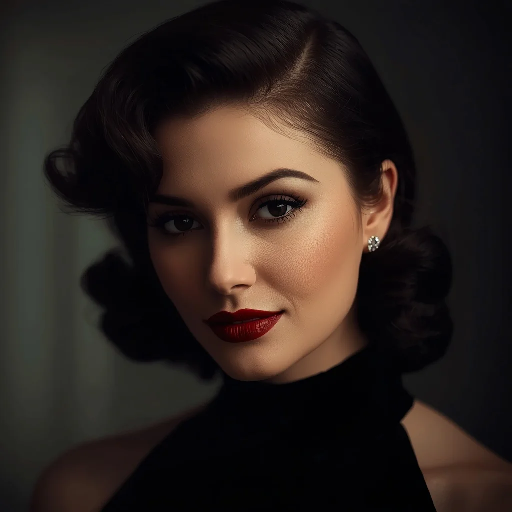 Hollywood Screen Siren's Alluring Glance in Shadows — AI image prompt