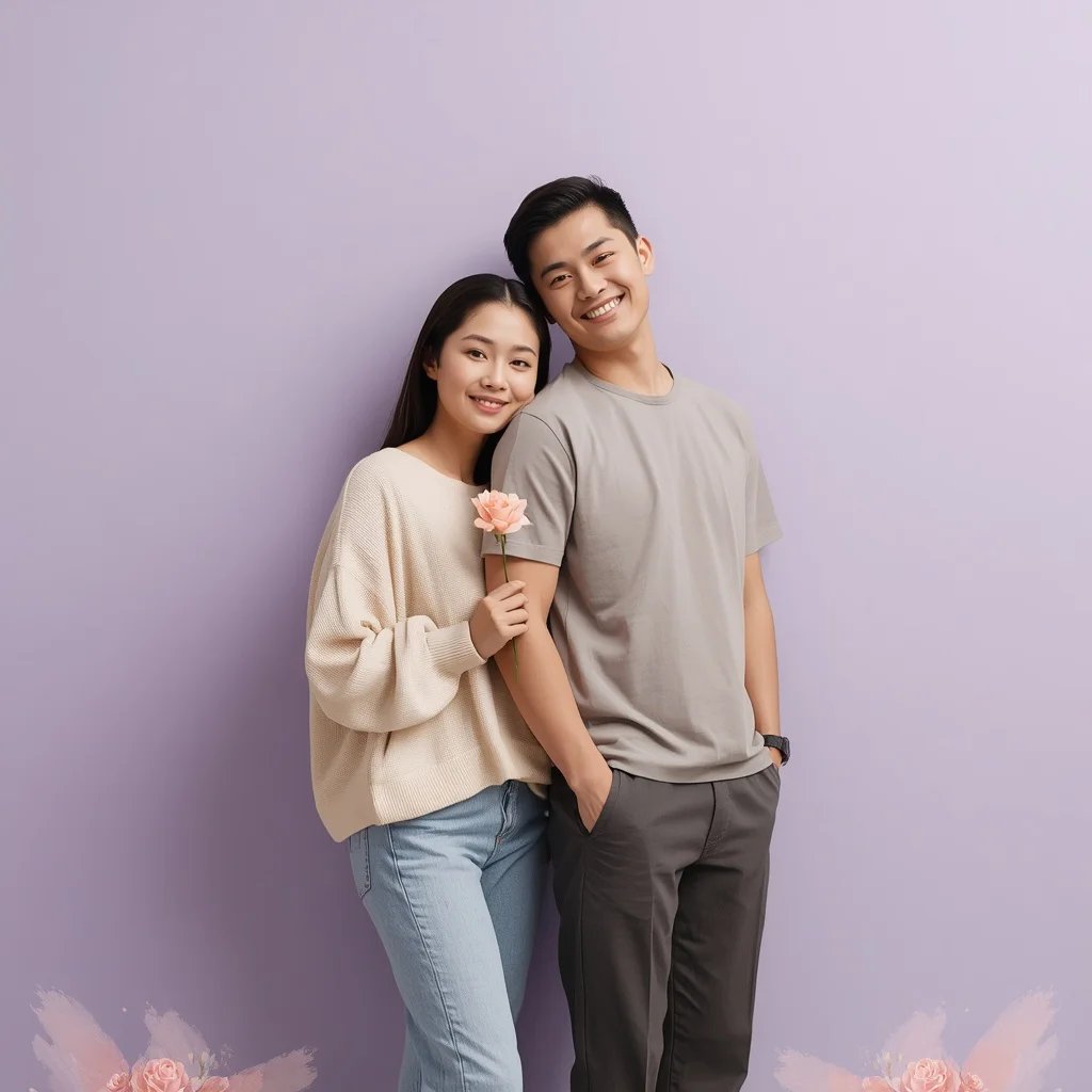 Modern Minimalist Couple with Subtle Romantic Vibes — AI image prompt